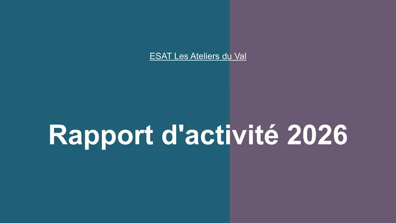 Diapositive de titre du rapport d'activité, charte : couleurs de la plateforme, par défaut.